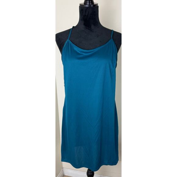 Donna Morgan Blue Multi Dress With Mini Under Dress - Picture 3 of 11